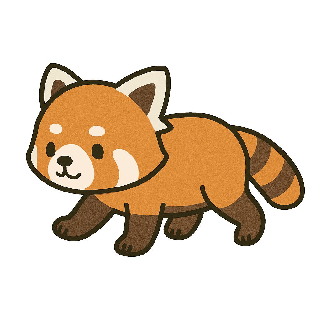 歩く レッサーパンダ イラスト