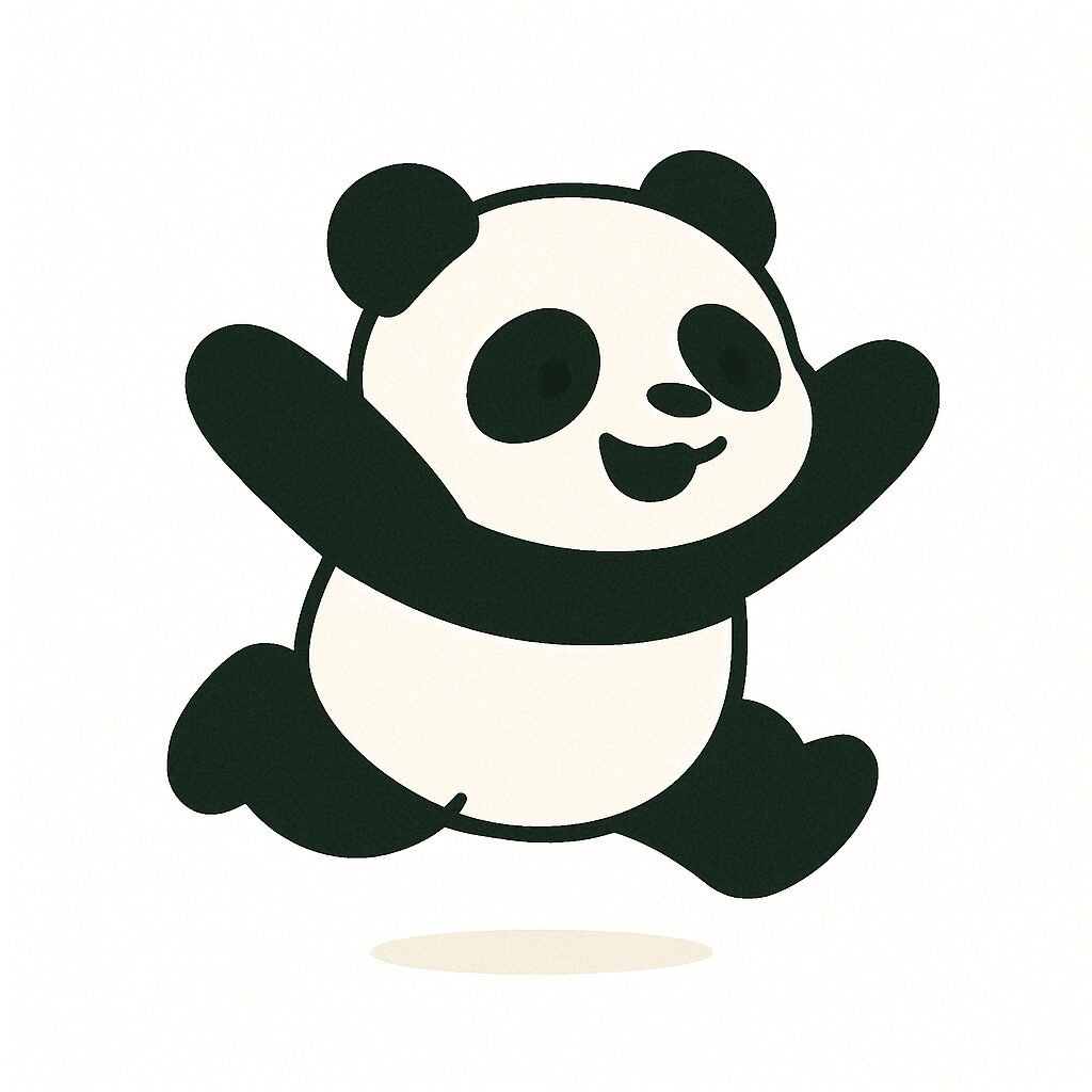 走る パンダ イラスト