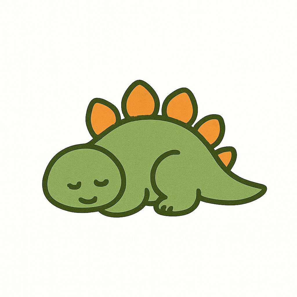 ステゴサウルス 寝る イラスト