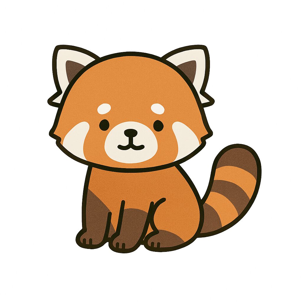 おすわり レッサーパンダ イラスト