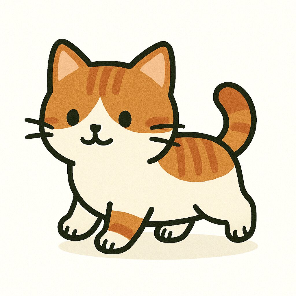 マンチカン イラスト（歩く）