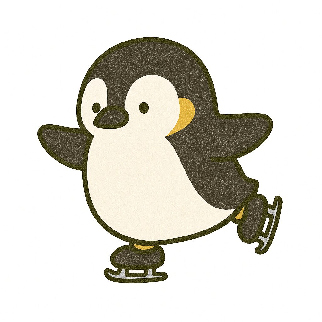 スケート コウテイペンギン イラスト