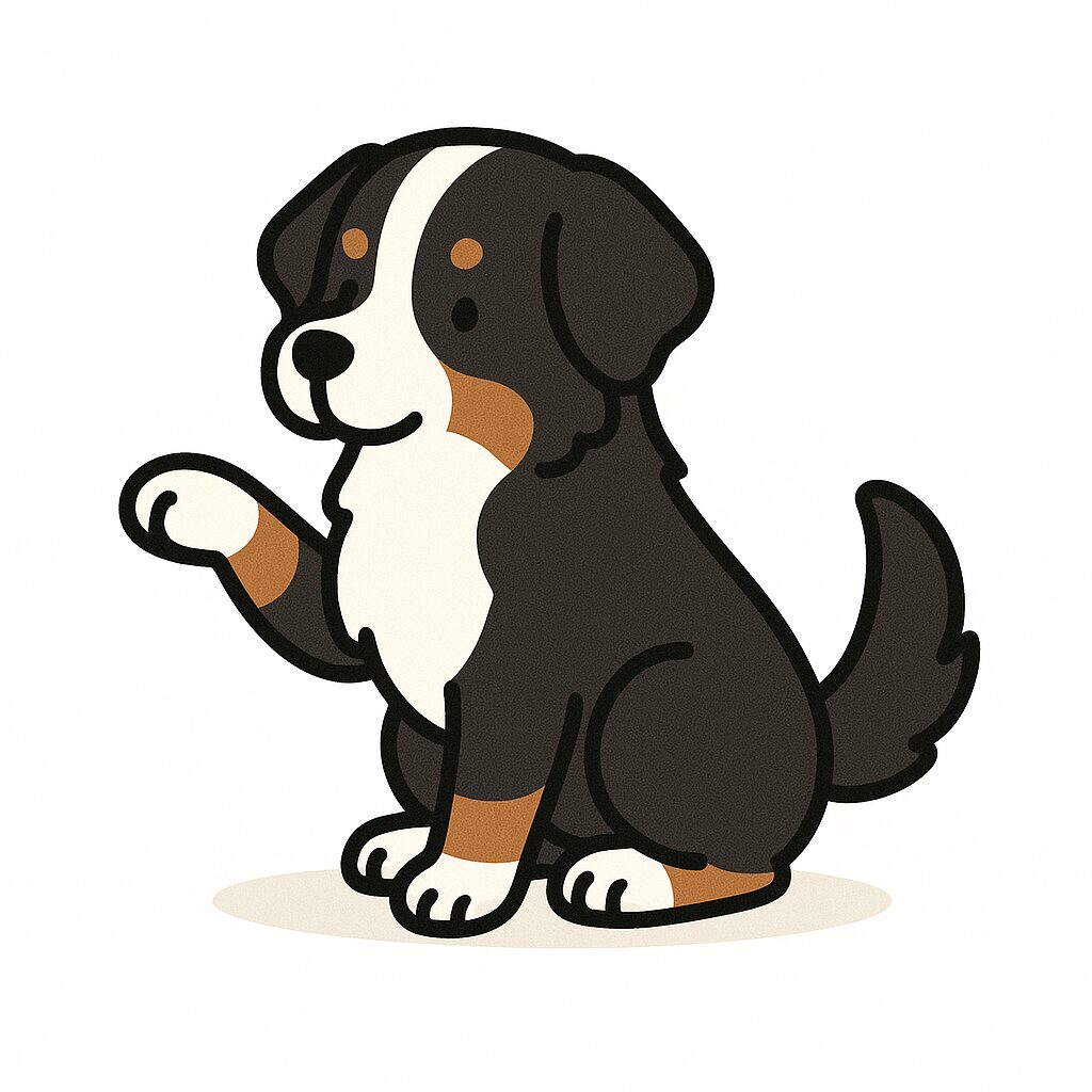 バーニーズマウンテンドッグ　イラスト（お手）
