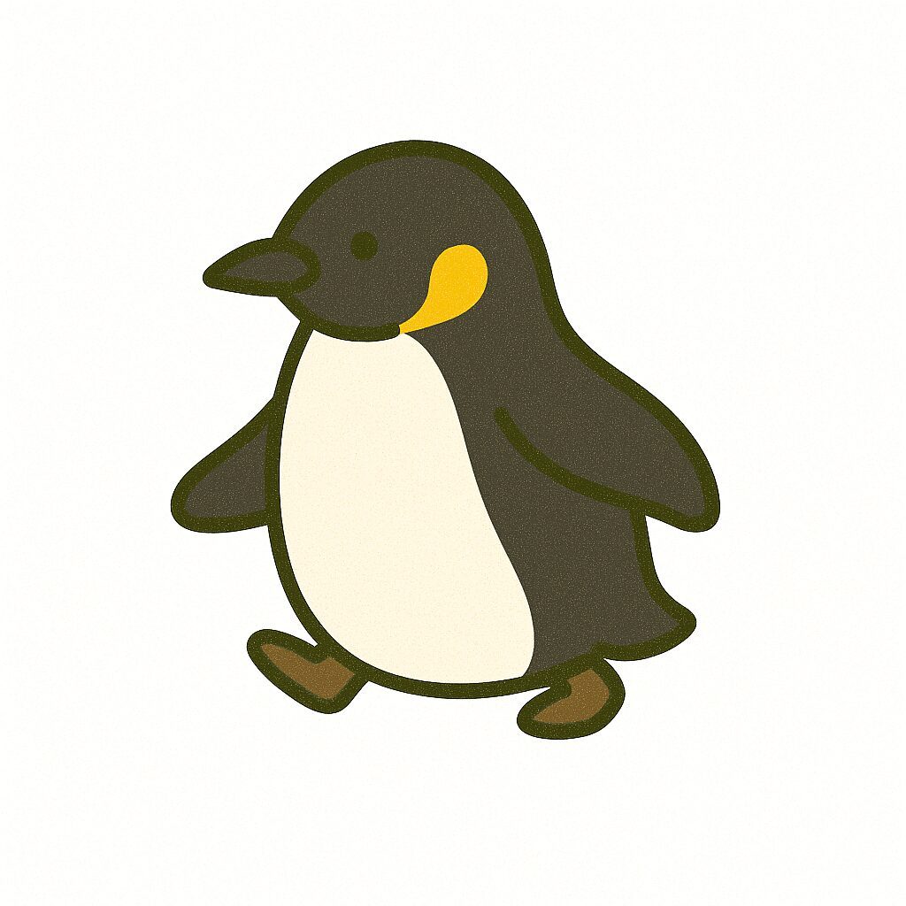 コウテイペンギン 歩く イラスト