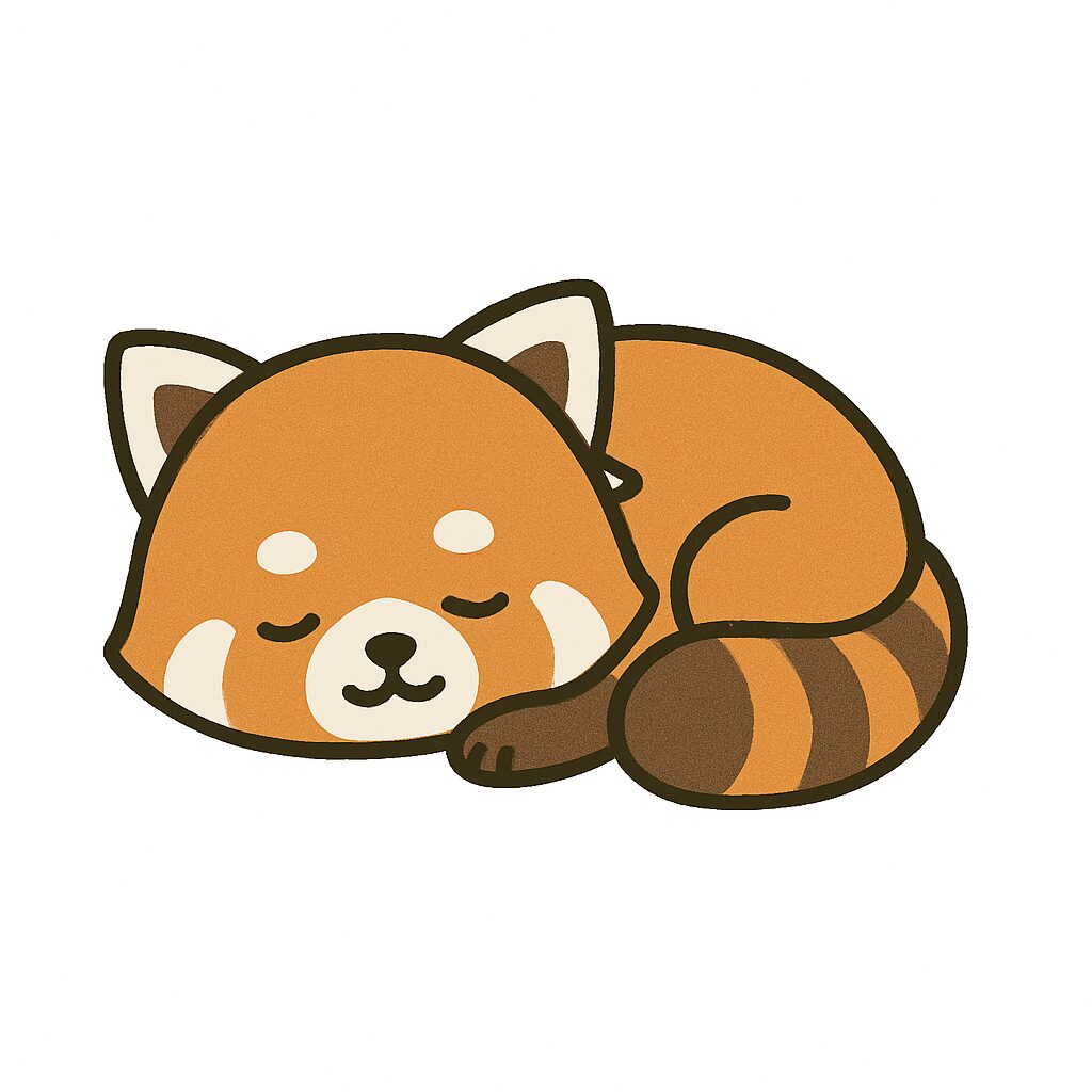 寝る レッサーパンダ イラスト