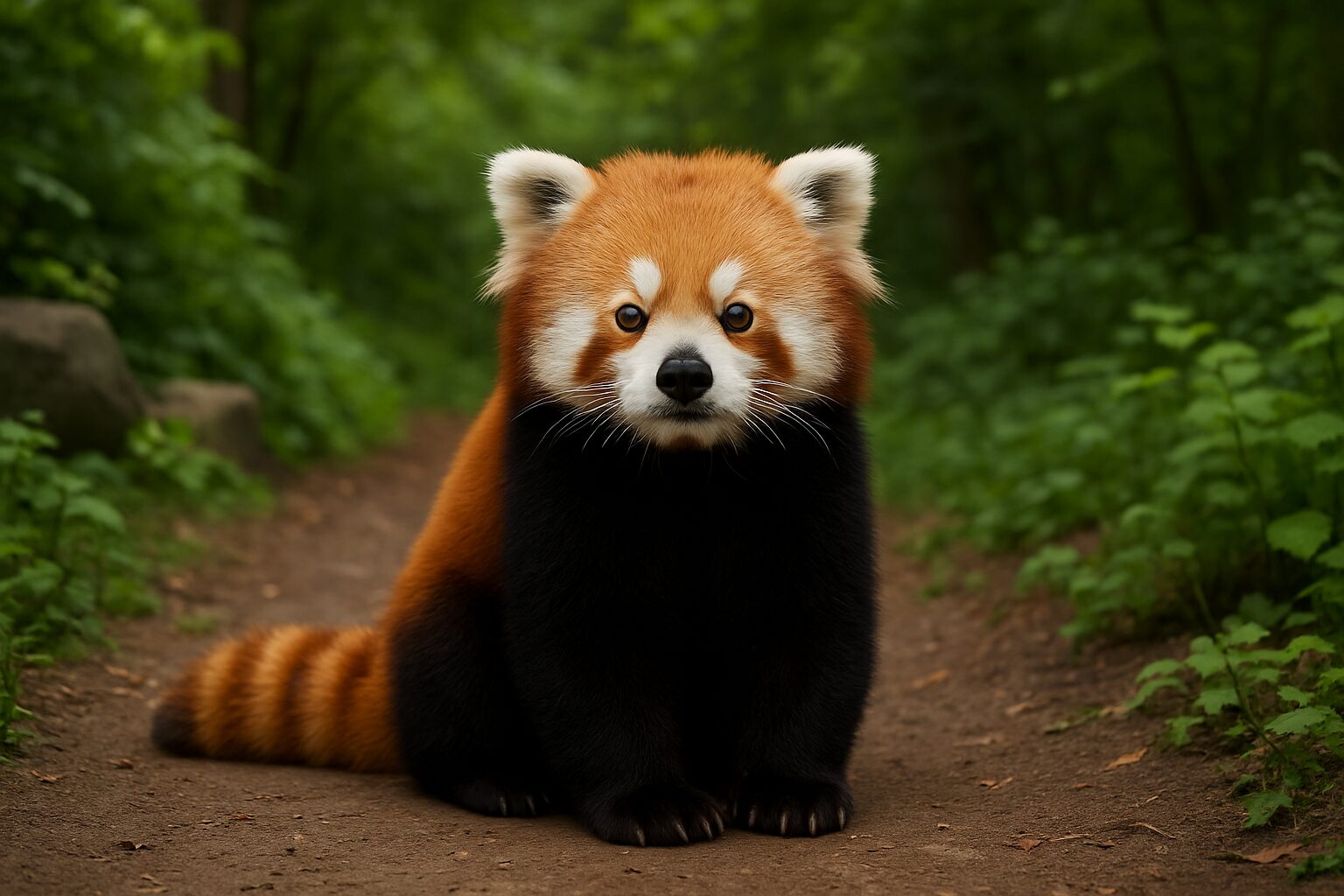 レッサーパンダ おすわり