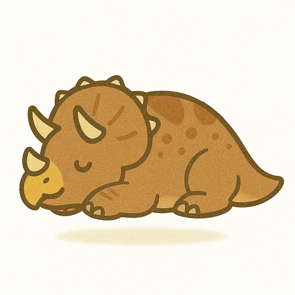 トリケラトプス　イラスト　　寝る