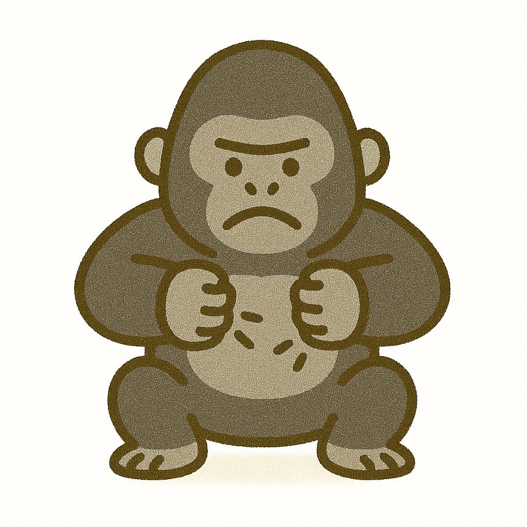 ゴリラ　イラスト　ドラミング