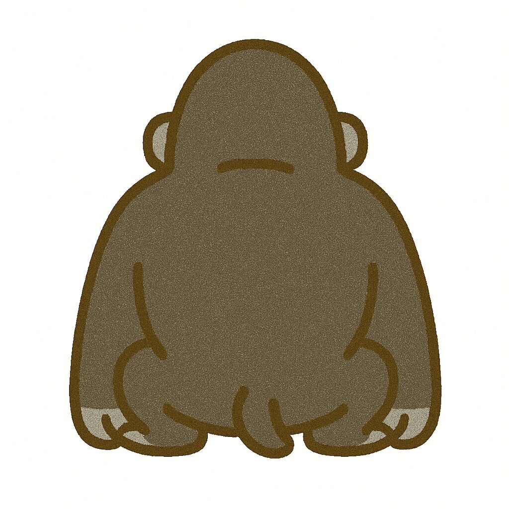 ゴリラ　イラスト　後ろ