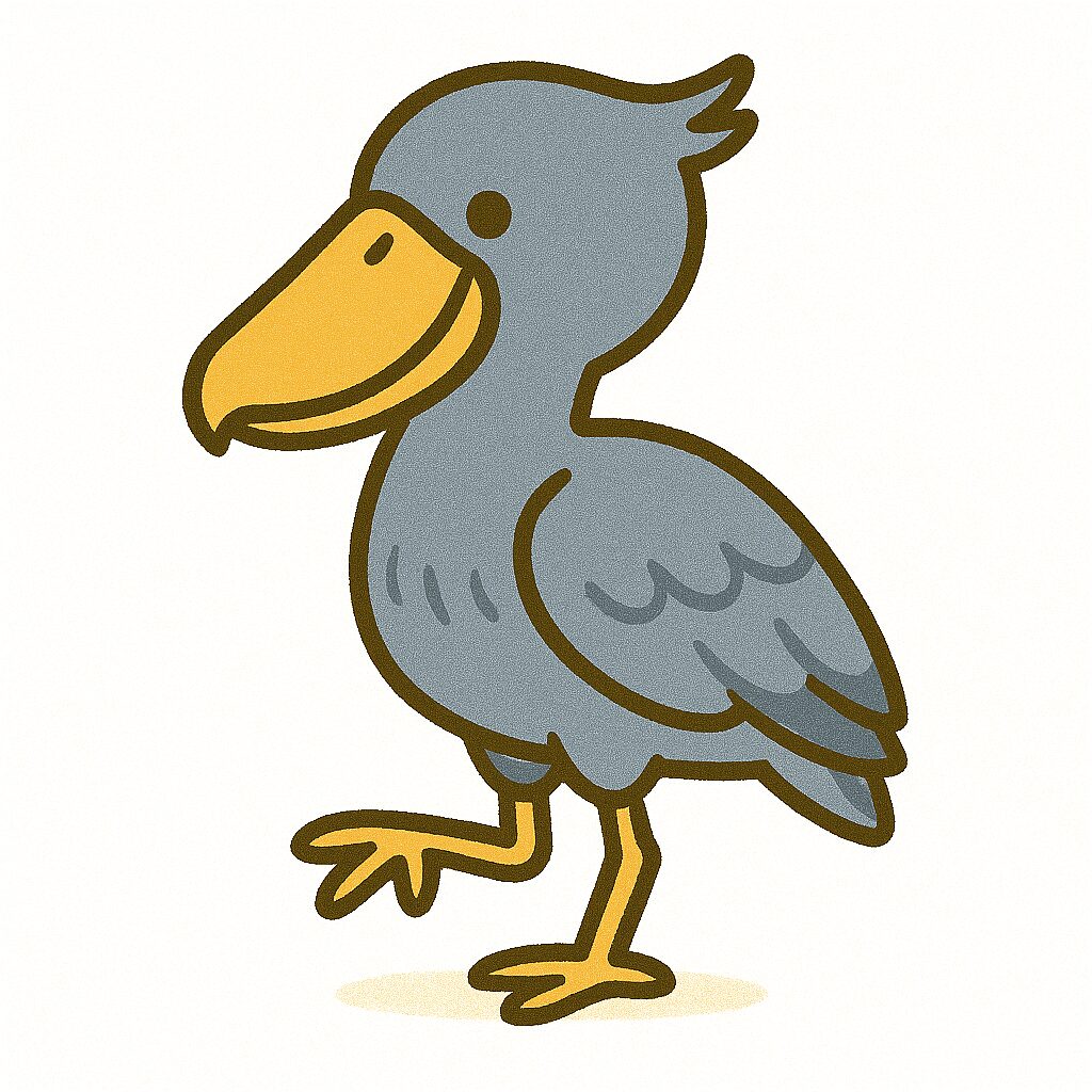 ハシビロコウ　イラスト