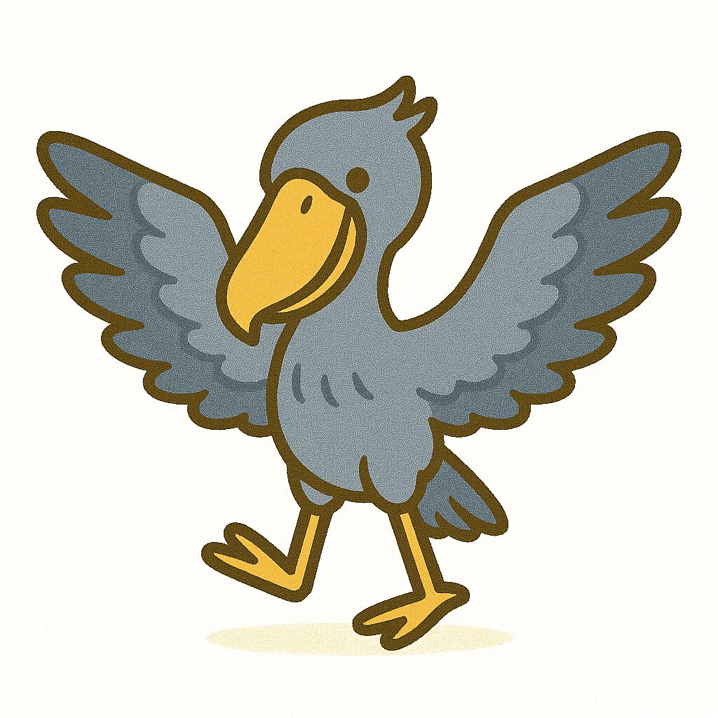 ハシビロコウ　イラスト