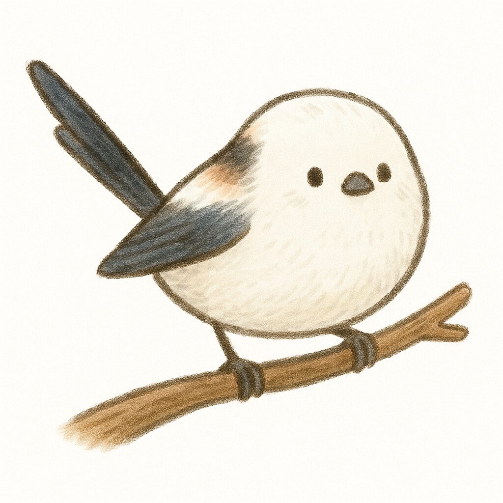 シマエナガ　イラスト