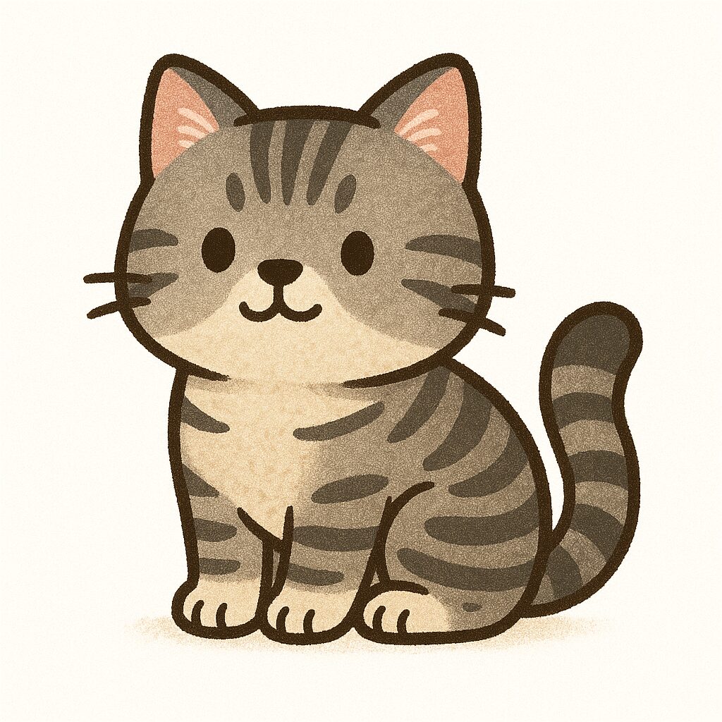 アメリカンショートヘア　イラスト　おすわり
