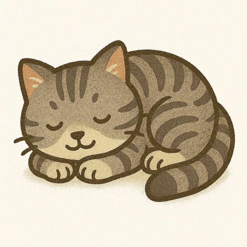 アメリカンショートヘア　イラスト　寝る