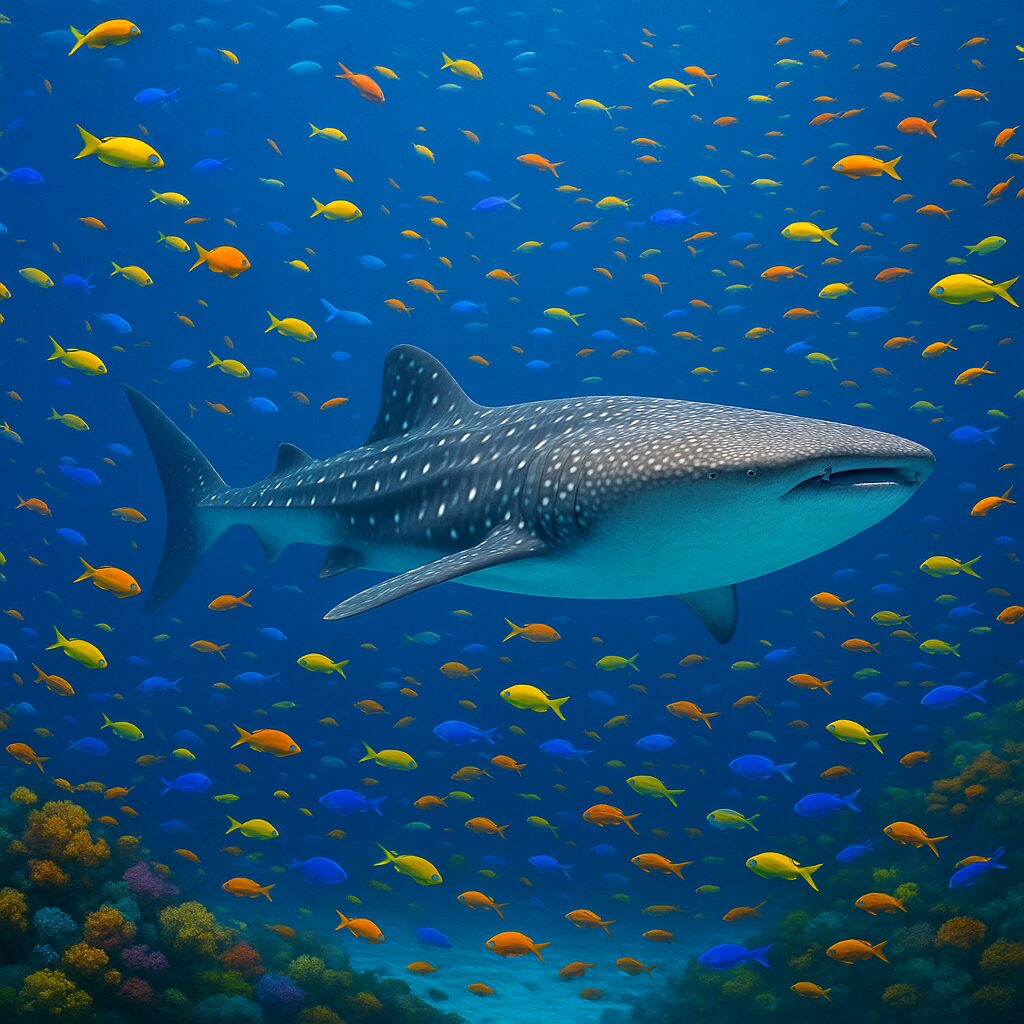 ジンベエザメと小魚