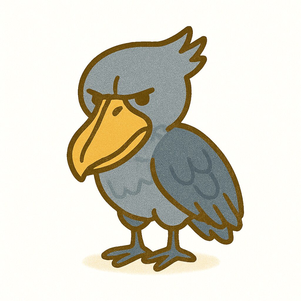 ハシビロコウ　決め顔
