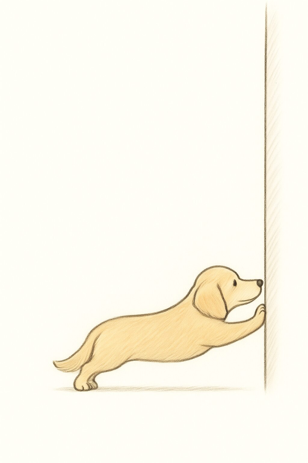 ミニチュアダックスフンド 壁を押す イラスト