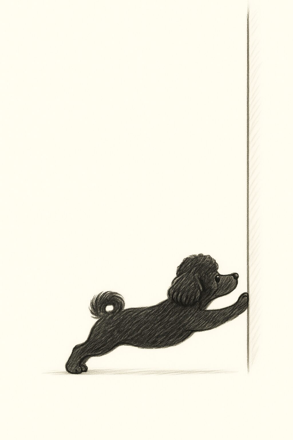 トイプードル 壁を押す イラスト