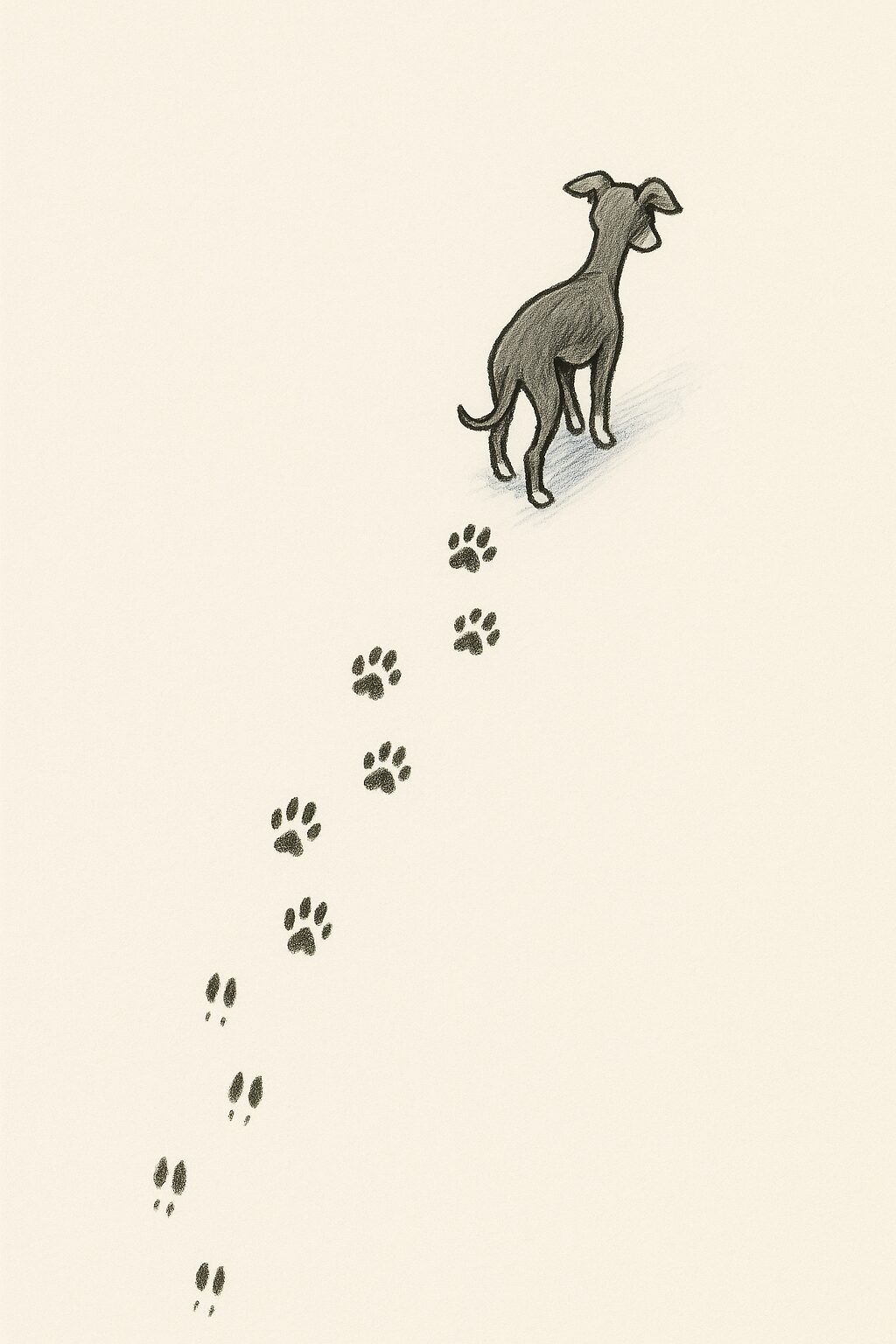 イタリアン・グレイハウンドの足跡 イラスト