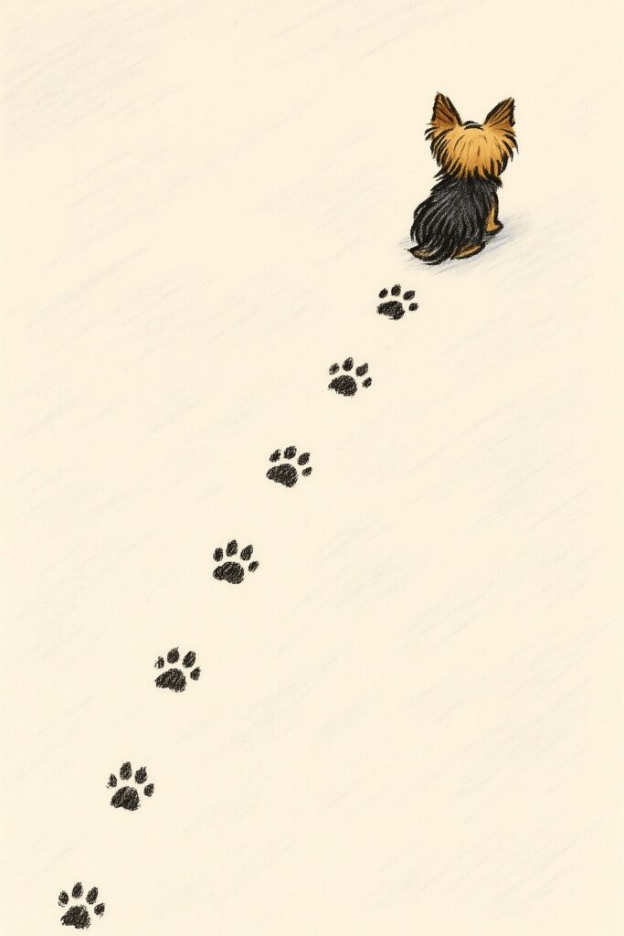 ヨークシャテリア 足跡 イラスト