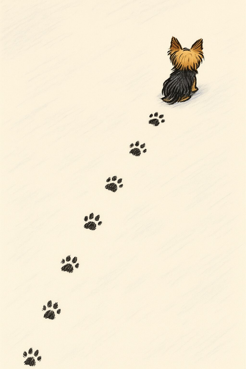 ヨークシャー・テリアの足跡 イラスト