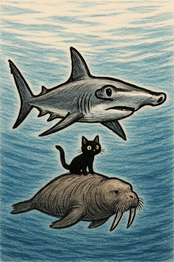シュモクザメ ハンマーヘッドシャーク イラスト