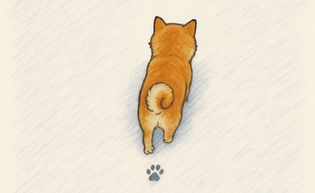 柴犬の足跡イラスト
