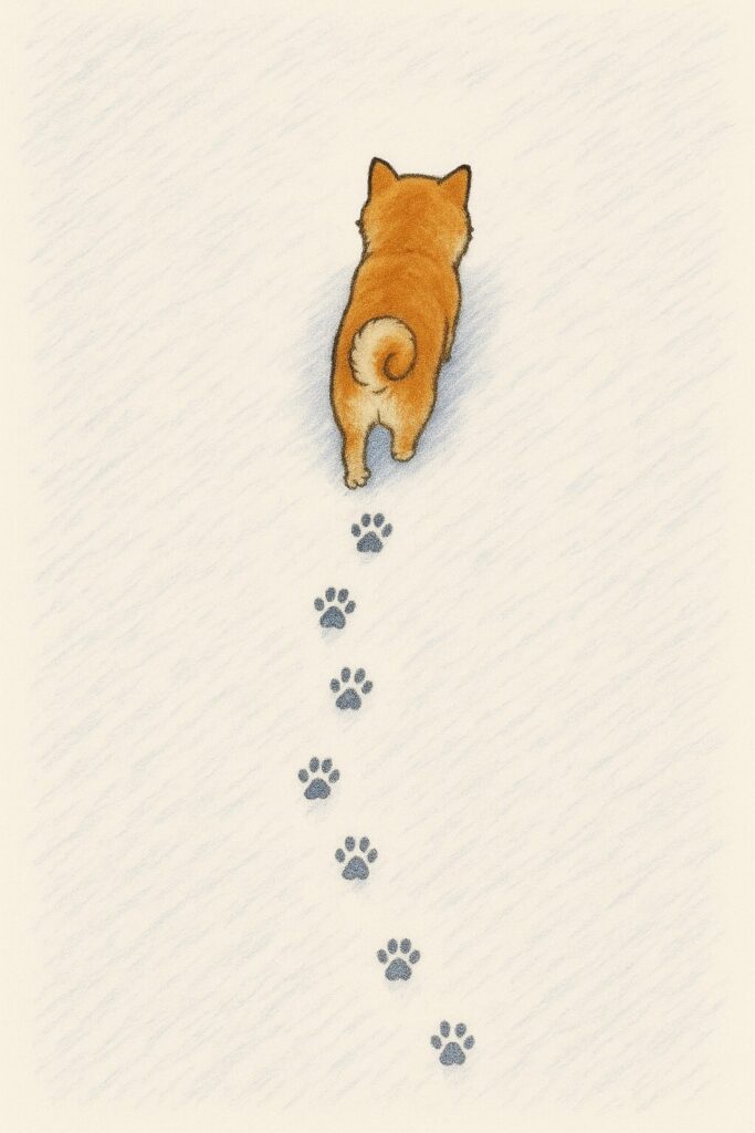 柴犬の足跡イラスト