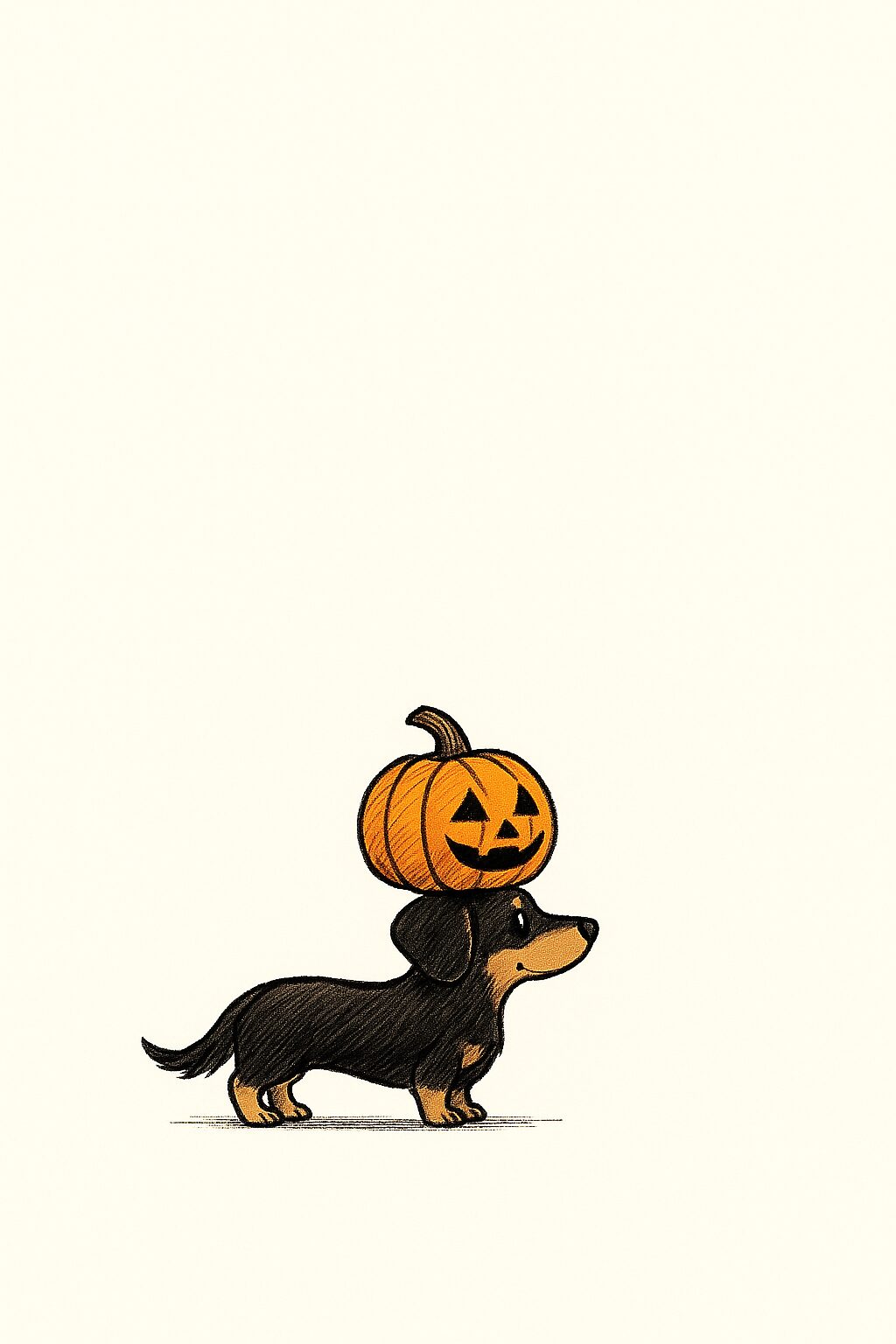 ミニチュアダックスフンド ハロウィンイラスト