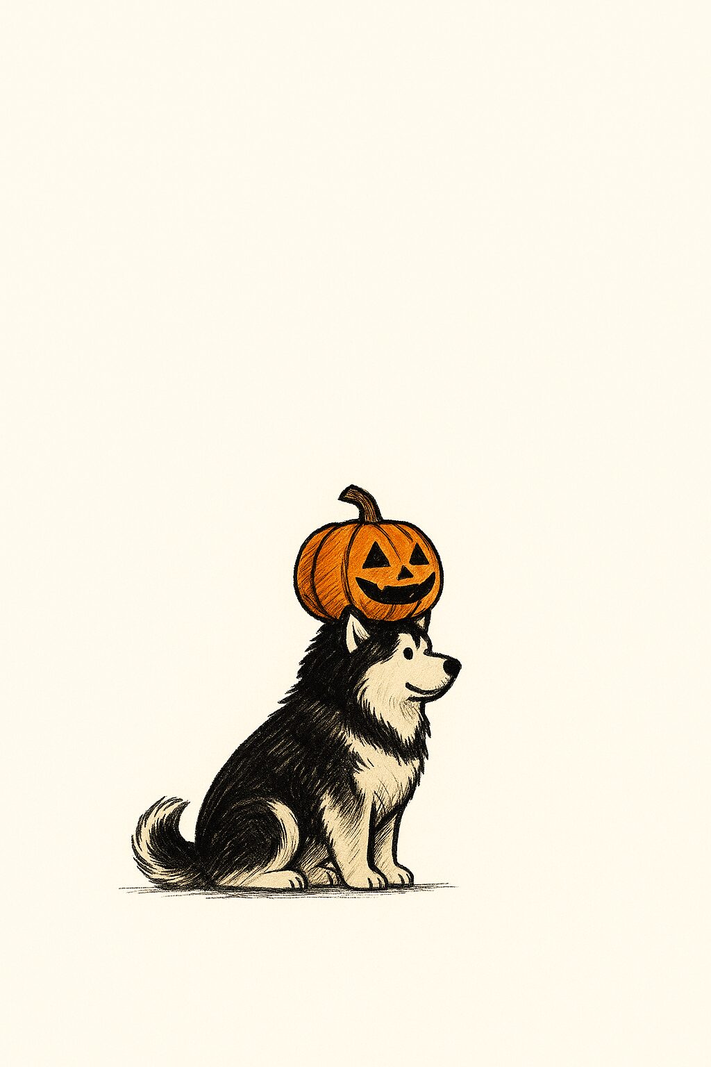 アラスカン・マラミュート ハロウィンイラスト