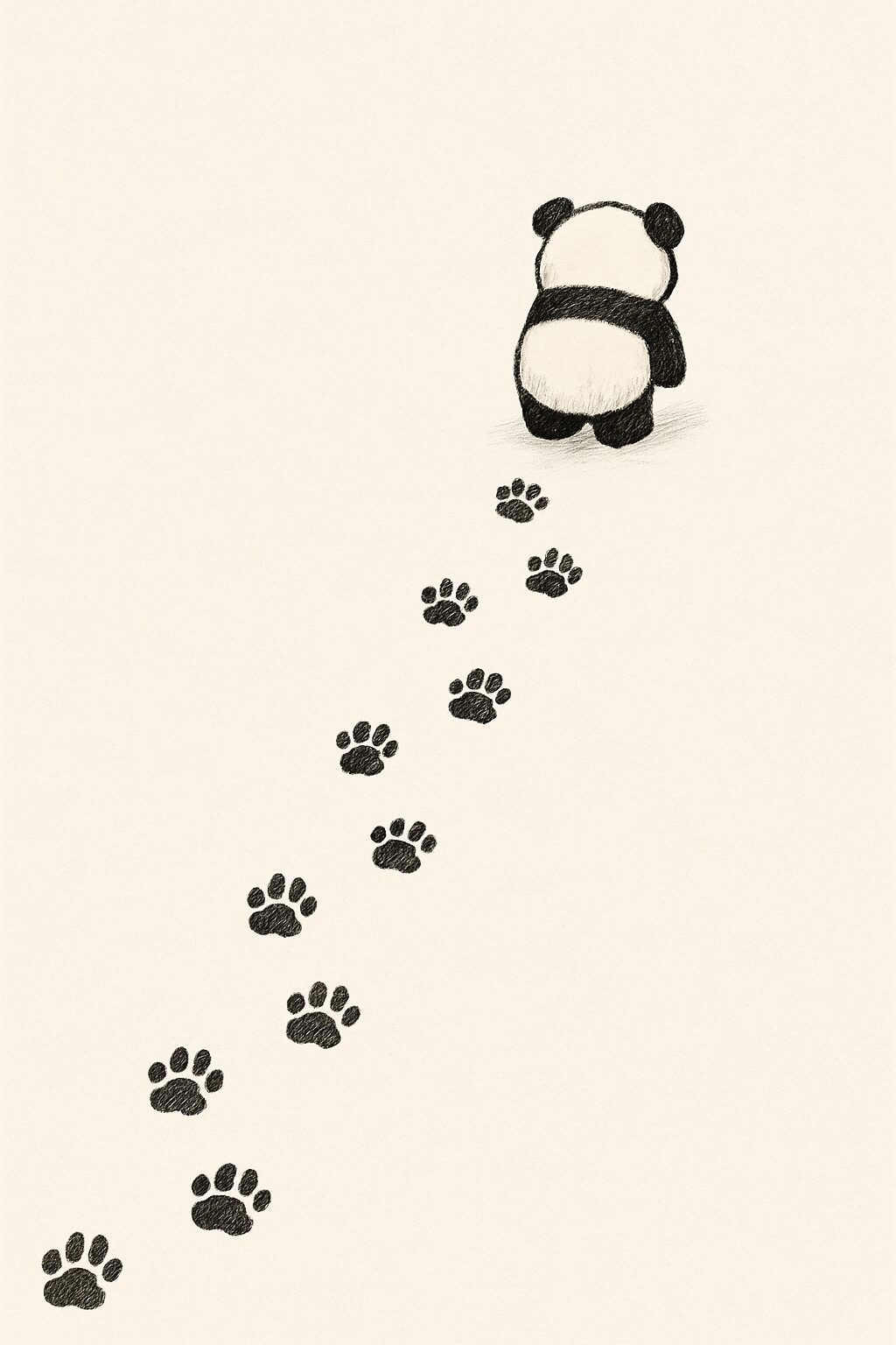 パンダの足跡イラスト
