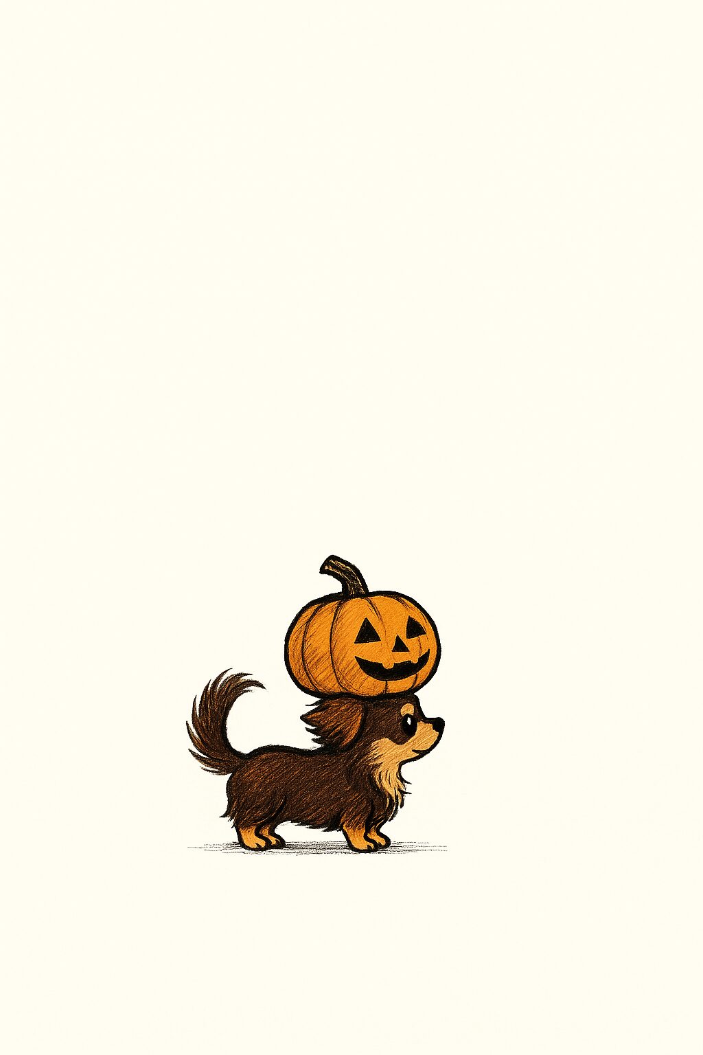 チワワ(茶) ハロウィン イラスト