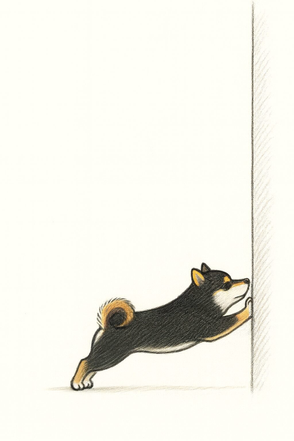 柴犬 壁を押す イラスト
