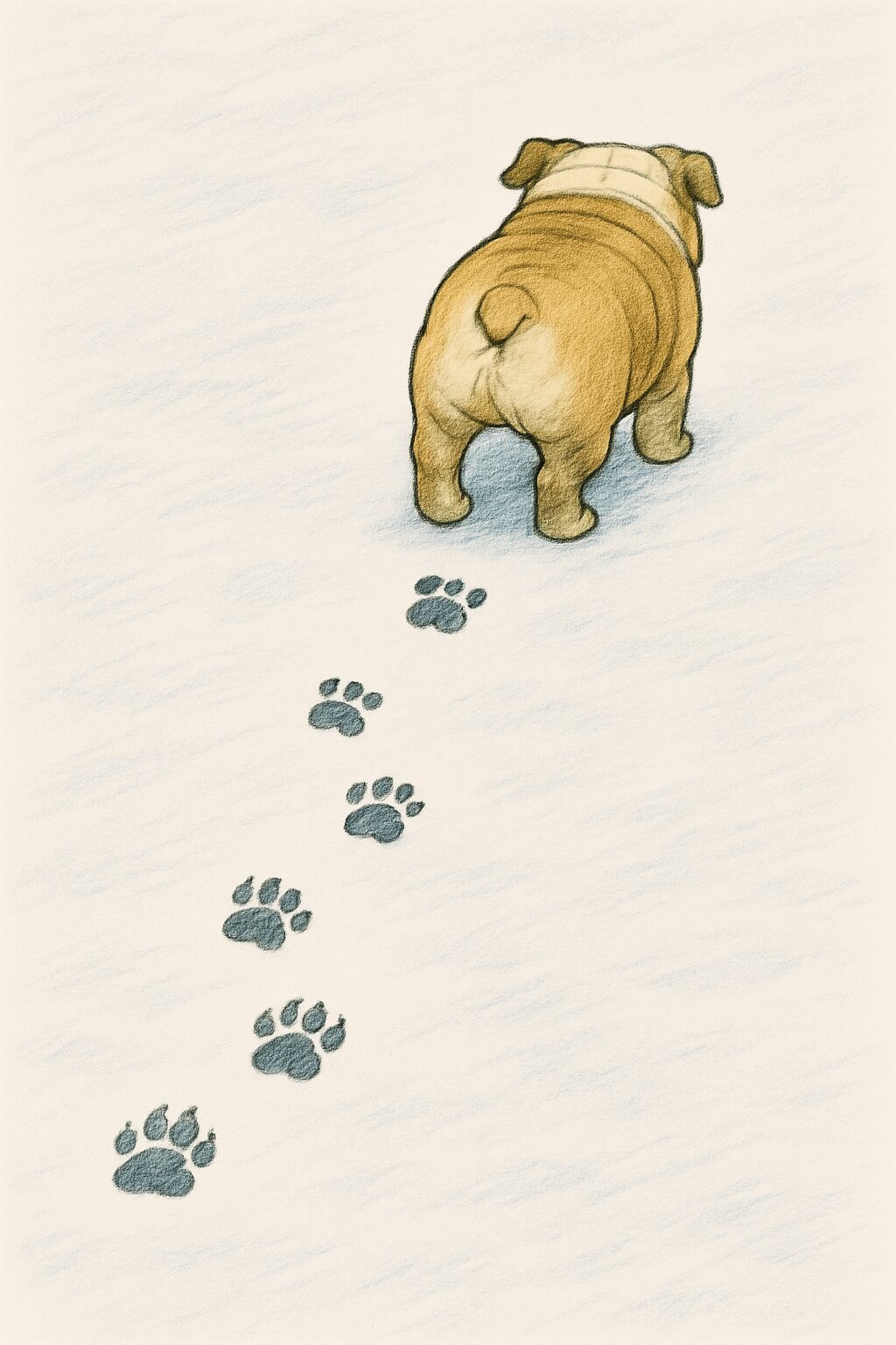 ブルドッグの足跡イラスト
