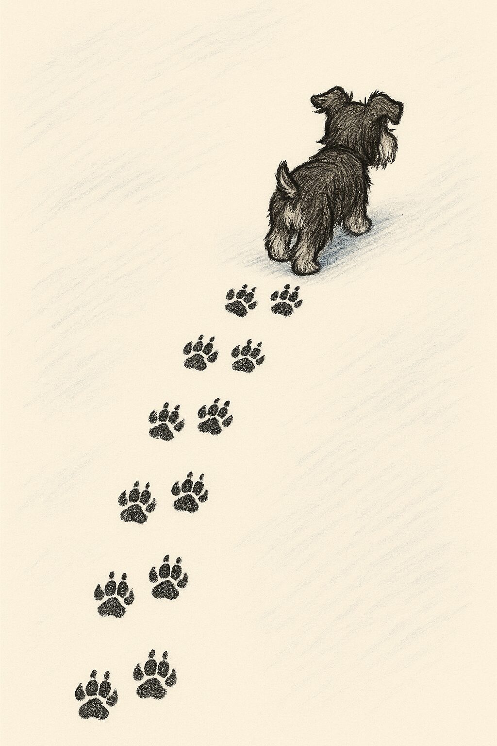 ミニチュア・シュナウザーの足跡イラスト