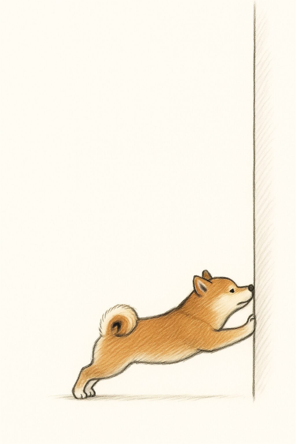 柴犬 壁を押す イラスト