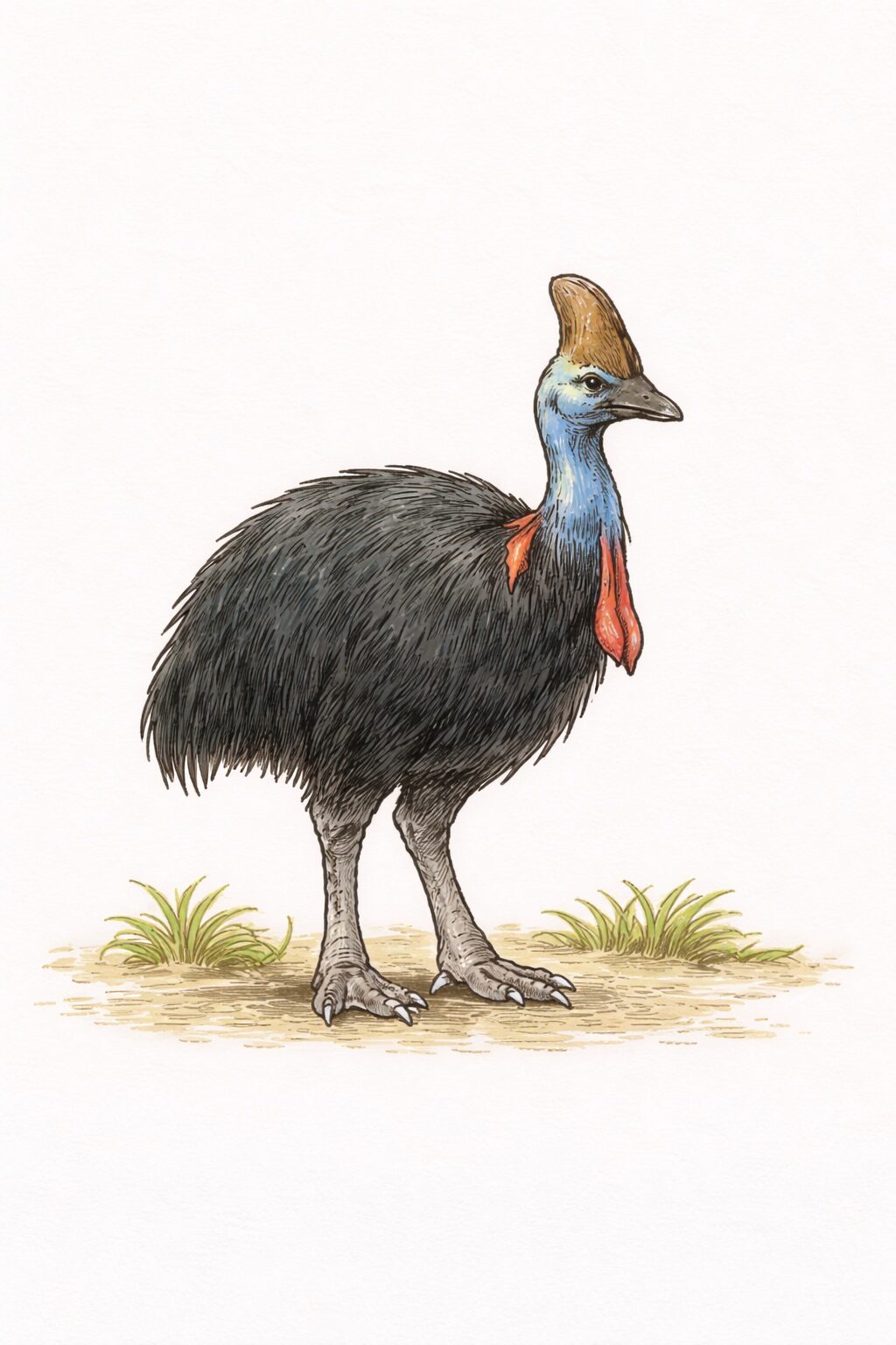 ヒクイドリ　イラスト