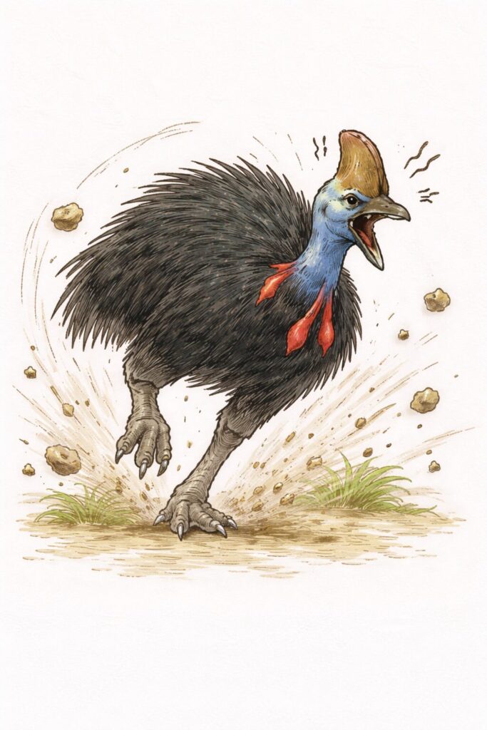 ヒクイドリ　イラスト